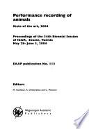 Performance Recording Of Animals, State Of The Art