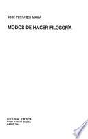 Modos De Hacer Filosofía