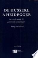 De Husserl A Heidegger