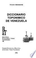 Diccionario Toponímico De Venezuela