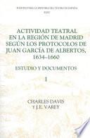 Actividad Teatral En La Región De Madrid Según Los Protocolos De Juan García De Albertos, 1634 1660: 1634 1648, (documentos 1 249)