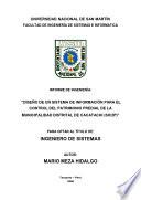 Informe De Ingeniería Diseño Un Sistema De Información Para El Control Del Patrimonio Predial