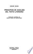 Principios De Análisis Del Texto Literario