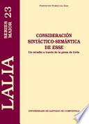Lm/23a Consideración Sintáctico Semántica De Esse