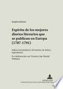 Espíritu De Los Mejores Diarios Literarios Que Se Publican En Europa (1787 1791)
