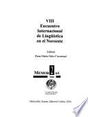 Viii Encuentro Internacional De Lingüística En El Noroeste